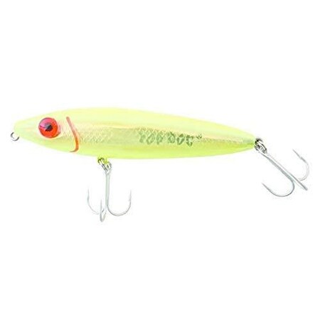 Mirrolure Top Dog Rattling Surface Walker, 4, 34 Oz Fluorescent Chartreuse Back  BellyGold Scale 94MR-CH